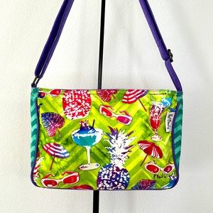 Paul Brett Light weight canvas cross body in summary motif and adjustable strap